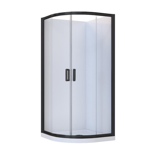 Samara Acrylic Shower Curved 1000 x 1000mm Flat Wall Black
