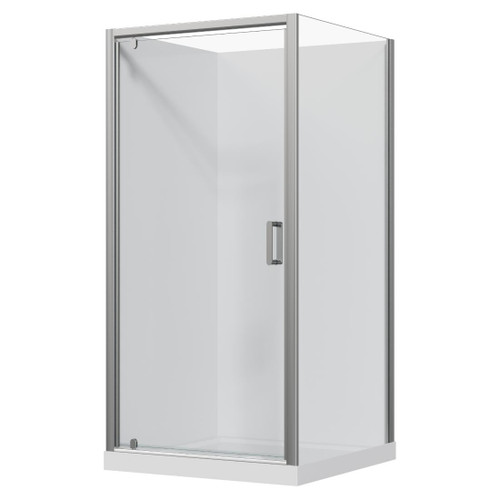 Main Image Samara Acrylic Shower Square 1000 x 1000mm Flat Wall Chrome 4S Centre