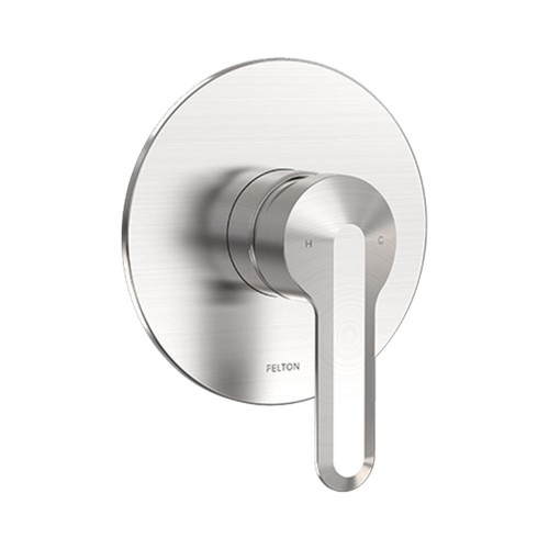 Slique Shower Mixer All Pressures 150mm Brushed Stainless Finish