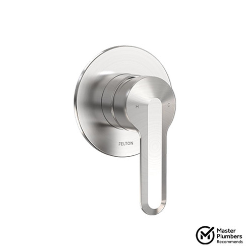 Slique Shower Mixer Fusion Plus 110mm Brushed Stainless Finish