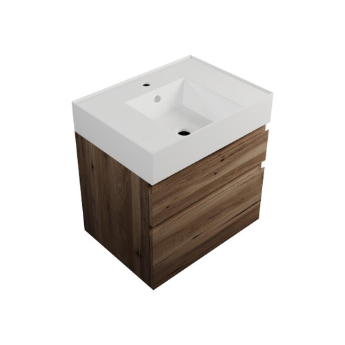 Edge Wall Hung Vanity 2 Drawer 610mm White Gloss ATW61D2WH