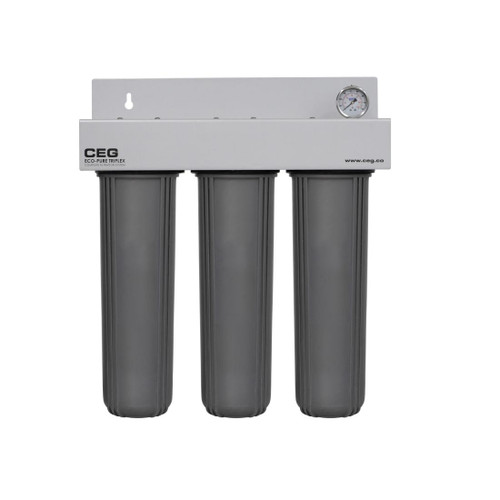 Eco-Pure 20 Inch Jumbo Water Filter Kit Triplex