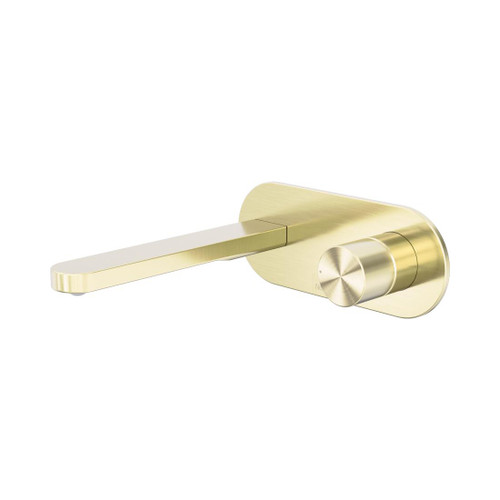 Pure Wall Basin/Bath Mixer SS316L Progressive Brushed Gold