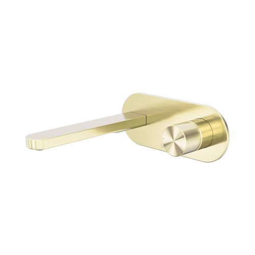 Pure Wall Basin/Bath Mixer SS316L Progressive Brushed Gold