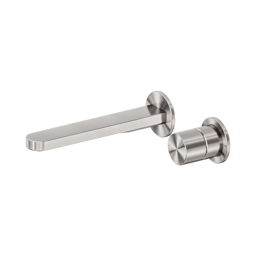 Pure Wall Basin/Bath Mixer SS316L Progressive Separate Back Plate Brushed Nickel