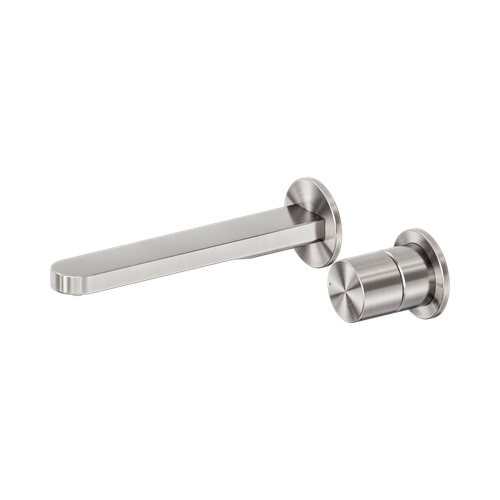 Pure Wall Basin/Bath Mixer SS316L Progressive Separate Back Plate Brushed Nickel