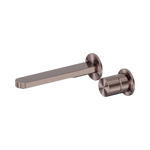Pure Wall Basin/Bath Mixer SS316L Progressive Separate Back Plate Brushed Bronze