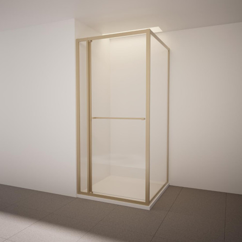 Tivoli Inslide Shower 1000 x 1000mm Metallic Side Recessed Wall Rear Waste