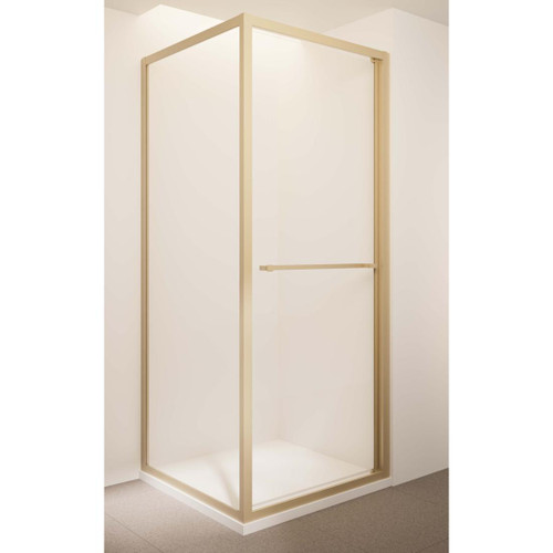 Tivoli Inslide Shower 900 x 900mm Metallic Side Recessed Wall Rear Waste