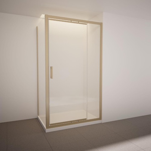 Tivoli Inswing Shower 1200 x 1000mm Metallic Side Recessed Wall Centre Waste Left Hand