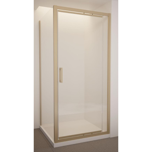 Tivoli Inswing Shower 1000 x 1000mm Metallic Flat Wall Rear Waste