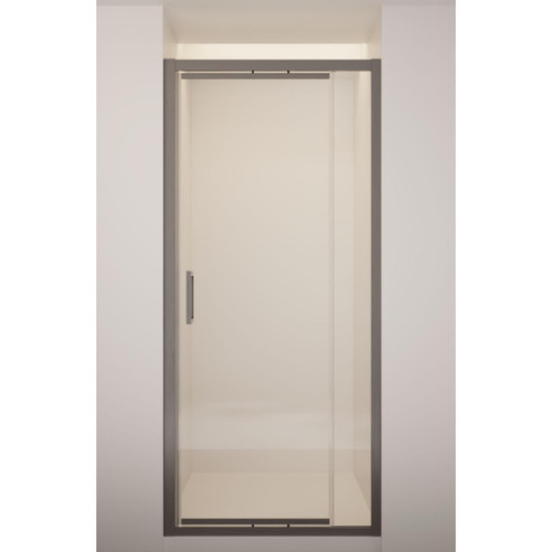 Tivoli Inswing Alcove Shower 1000 x 1000mm Metallic Side Recessed Wall Centre Waste