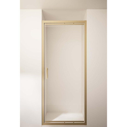 Tivoli Inswing Alcove Shower 900 x 900mm Metallic Flat Wall Centre Waste