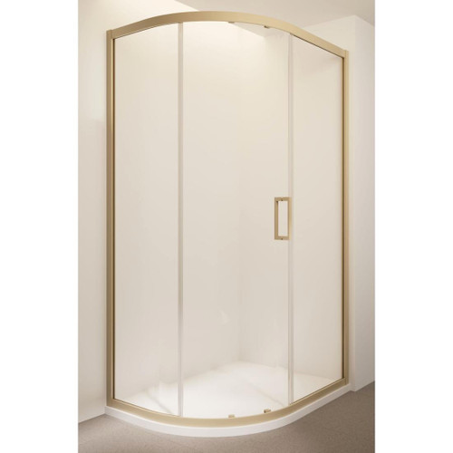 Tivoli Round Sliding Shower 1200 x 900mm Metallic Side Recessed Wall Centre Waste Left Hand