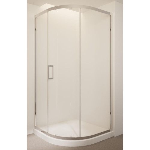 Tivoli Round Sliding Shower 1000 x 1000mm Metallic Corner Contour Plus Wall Centre Waste