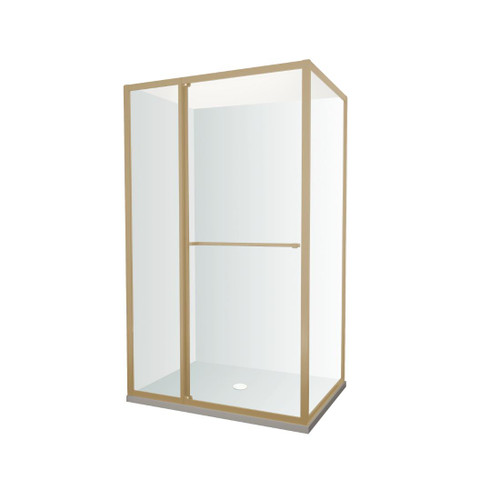 Tivoli Inslide Shower 1200 x 1000mm Brushed Brass Flat Wall Centre Waste Right Hand