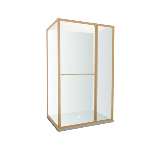 Tivoli Inslide Shower 1200 x 1000mm Brushed Brass Flat Wall Centre Waste Left Hand