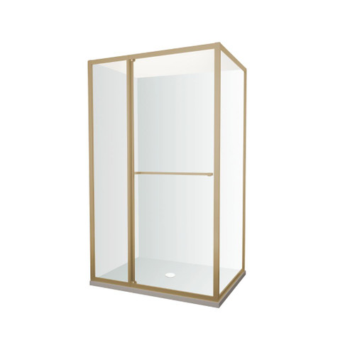 Tivoli Inslide Shower 1200 x 900mm Brushed Brass Flat Wall Centre Waste Right Hand