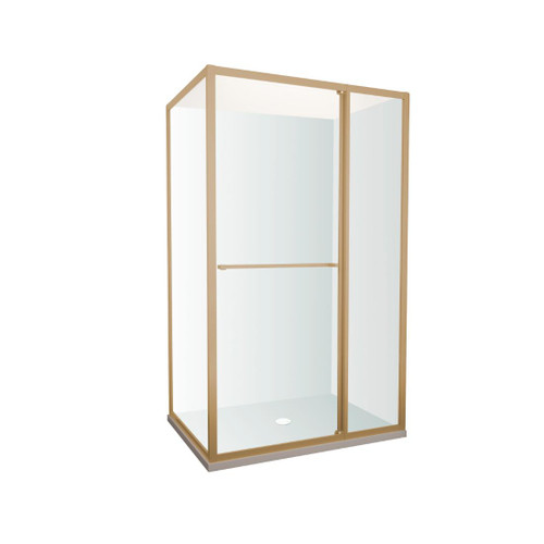 Tivoli Inslide Shower 1200 x 900mm Brushed Brass Flat Wall Centre Waste Left Hand