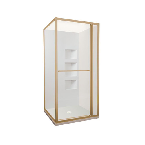 Tivoli Inslide Shower 1000 x 1000mm Brushed Brass Side Recessed Wall Centre Waste