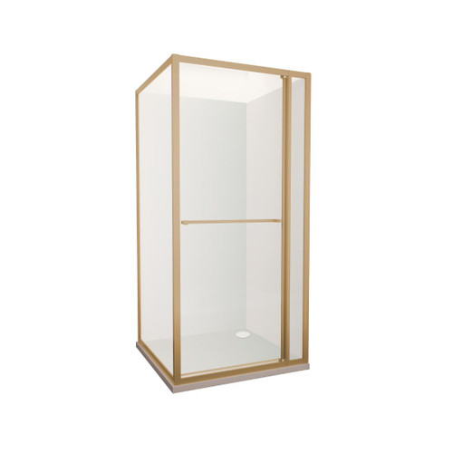 Tivoli Inslide Shower 1000 x 1000mm Brushed Brass Flat Wall Rear Waste
