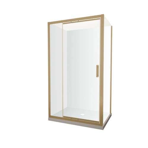 Tivoli Inswing Shower 1200 x 1000mm Brushed Brass Flat Wall Centre Waste Right Hand