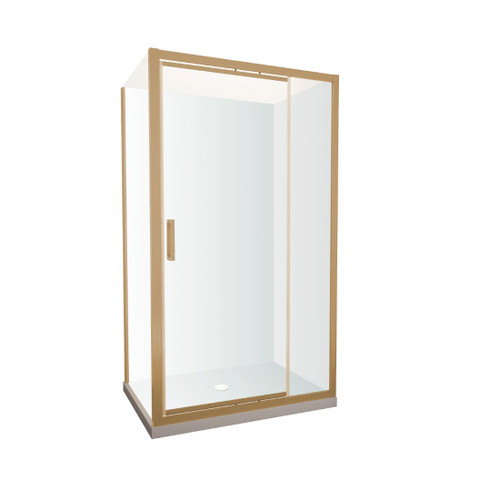 Tivoli Inswing Shower 1200 x 1000mm Brushed Brass Flat Wall Centre Waste Left Hand