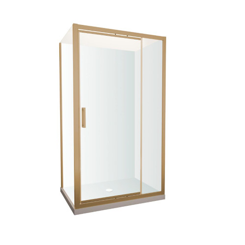 Tivoli Inswing Shower 1200 x 900mm Brushed Brass Flat Wall Centre Waste Left Hand