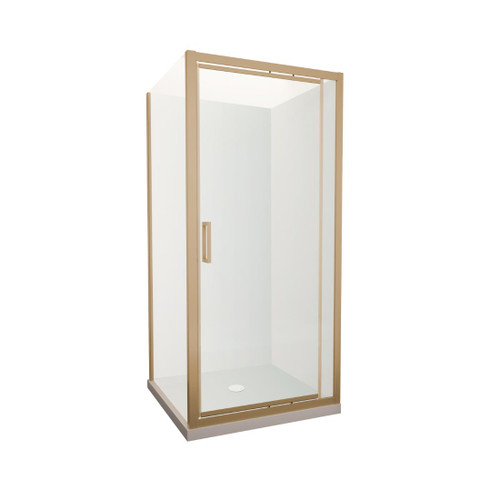Tivoli Inswing Shower 1000 x 1000mm Brushed Brass Flat Wall Centre Waste