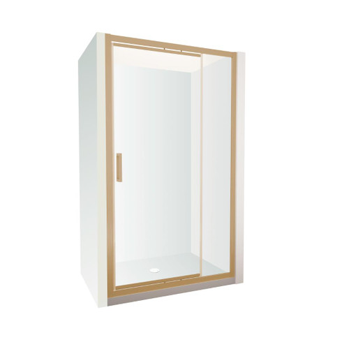 Tivoli Inswing Alcove Shower 1200 x 1000mm Brushed Brass Flat Wall Centre Waste