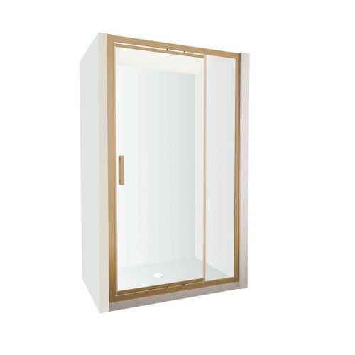 Tivoli Inswing Alcove Shower 1200 x 900mm Brushed Brass Flat Wall Centre Waste