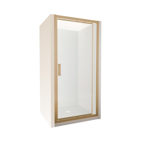 Tivoli Inswing Alcove Shower 1000 x 1000mm Brushed Brass Flat Wall Centre Waste