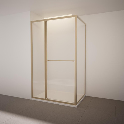 Tivoli Inslide Shower 1200 x 1000mm Brushed Brass Tile Centre Waste Right Hand