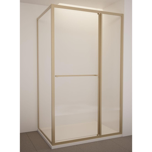 Tivoli Inslide Shower 1200 x 1000mm Brushed Brass Tile Centre Waste Left Hand