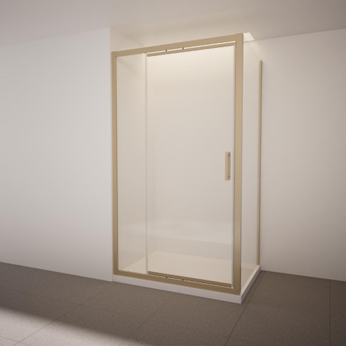 Tivoli Inswing Shower 1200 x 900mm Brushed Brass Tile Centre Waste Right Hand