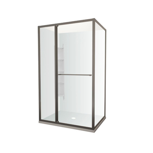 Tivoli Inslide Shower 1200 x 1000mm Gunmetal Corner Contour Plus Wall Centre Waste Right Hand