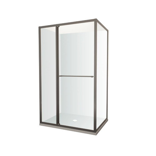 Tivoli Inslide Shower 1200 x 1000mm Gunmetal Flat Wall Centre Waste Right Hand