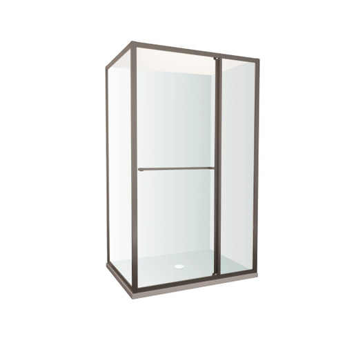 Tivoli Inslide Shower 1200 x 1000mm Gunmetal Flat Wall Centre Waste Left Hand