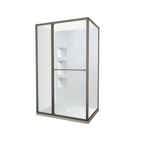 Tivoli Inslide Shower 1200 x 900mm Gunmetal Side Recessed Wall Centre Waste Right Hand