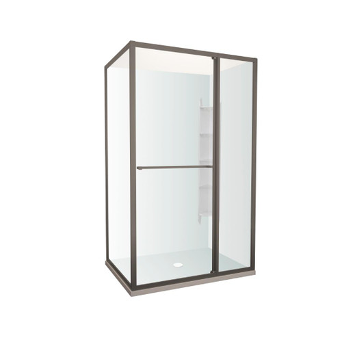 Tivoli Inslide Shower 1200 x 900mm Gunmetal Corner Contour Plus Wall Centre Waste Left Hand