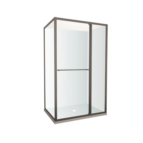 Tivoli Inslide Shower 1200 x 900mm Gunmetal Flat Wall Centre Waste Left Hand