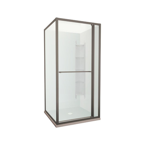Tivoli Inslide Shower 1000 x 1000mm Gunmetal Corner Contour Plus Wall Centre Waste