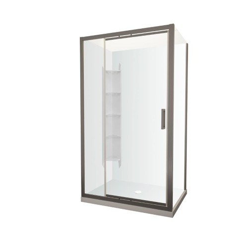 Tivoli Inswing Shower 1200 x 1000mm Gunmetal Corner Contour Plus Wall Centre Waste Right Hand