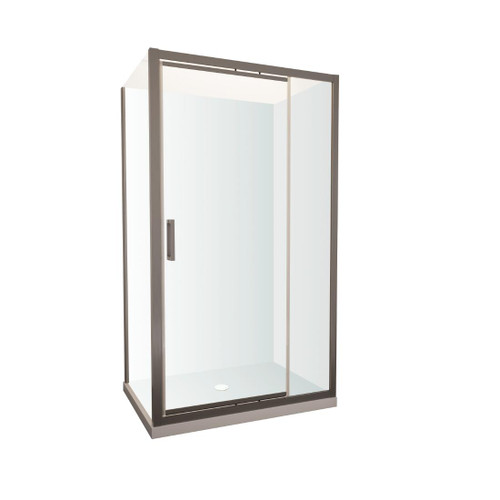 Tivoli Inswing Shower 1200 x 1000mm Gunmetal Flat Wall Centre Waste Left Hand