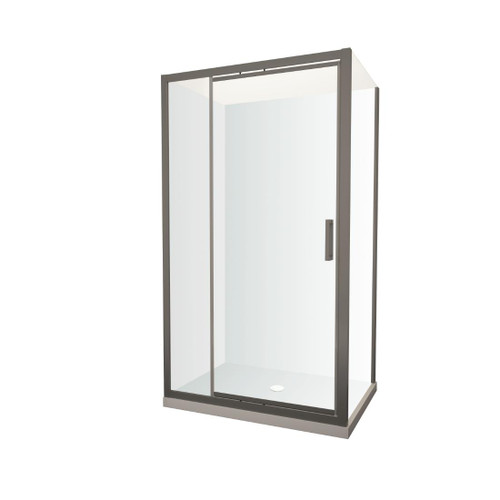 Tivoli Inswing Shower 1200 x 900mm Gunmetal Flat Wall Centre Waste Right Hand