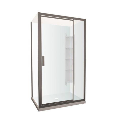 Tivoli Inswing Shower 1200 x 900mm Gunmetal Corner Contour Plus Wall Centre Waste Left Hand