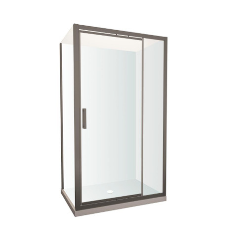 Tivoli Inswing Shower 1200 x 900mm Gunmetal Flat Wall Centre Waste Left Hand
