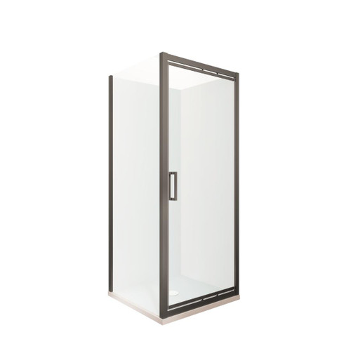Tivoli Inswing Shower 900 x 900mm Gunmetal Flat Wall Centre Waste