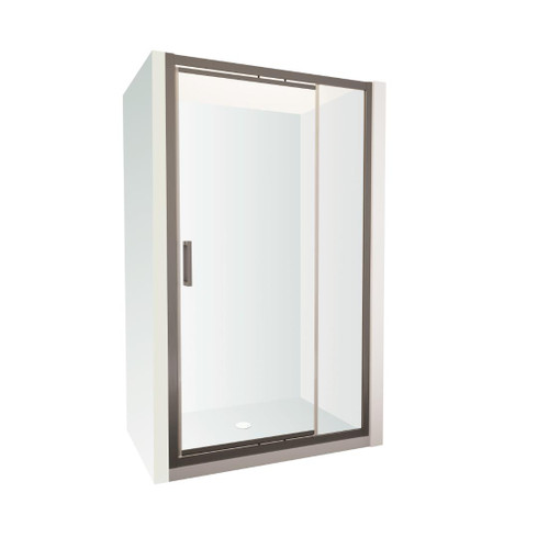 Tivoli Inswing Alcove Shower 1200 x 1000mm Gunmetal Flat Wall Centre Waste