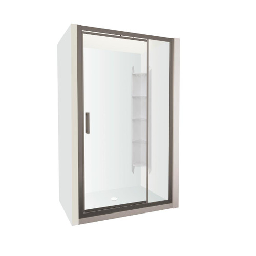 Tivoli Inswing Alcove Shower 1200 x 900mm Gunmetal Corner Contour Plus Wall Centre Waste